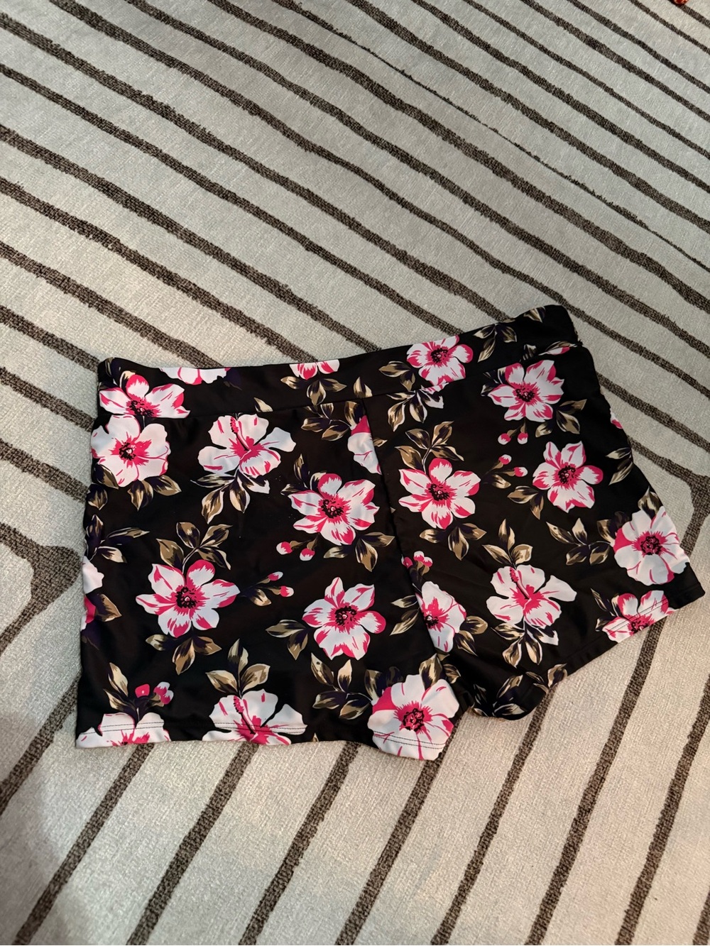 Floral Black and Pink Swim Bikini Bottoms